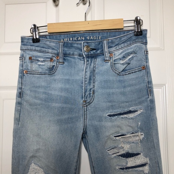 American Eagle Outfitters Nex(T) Level Stretch Tapered High Rise Blue Jegging 8R - Picture 4 of 16